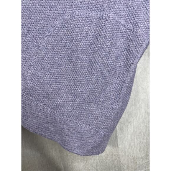 Pure Jill Top Sz Medium -Purple-Cashmere Blend Waffle Knit Boxy Comfy Casual - Picture 4 of 8